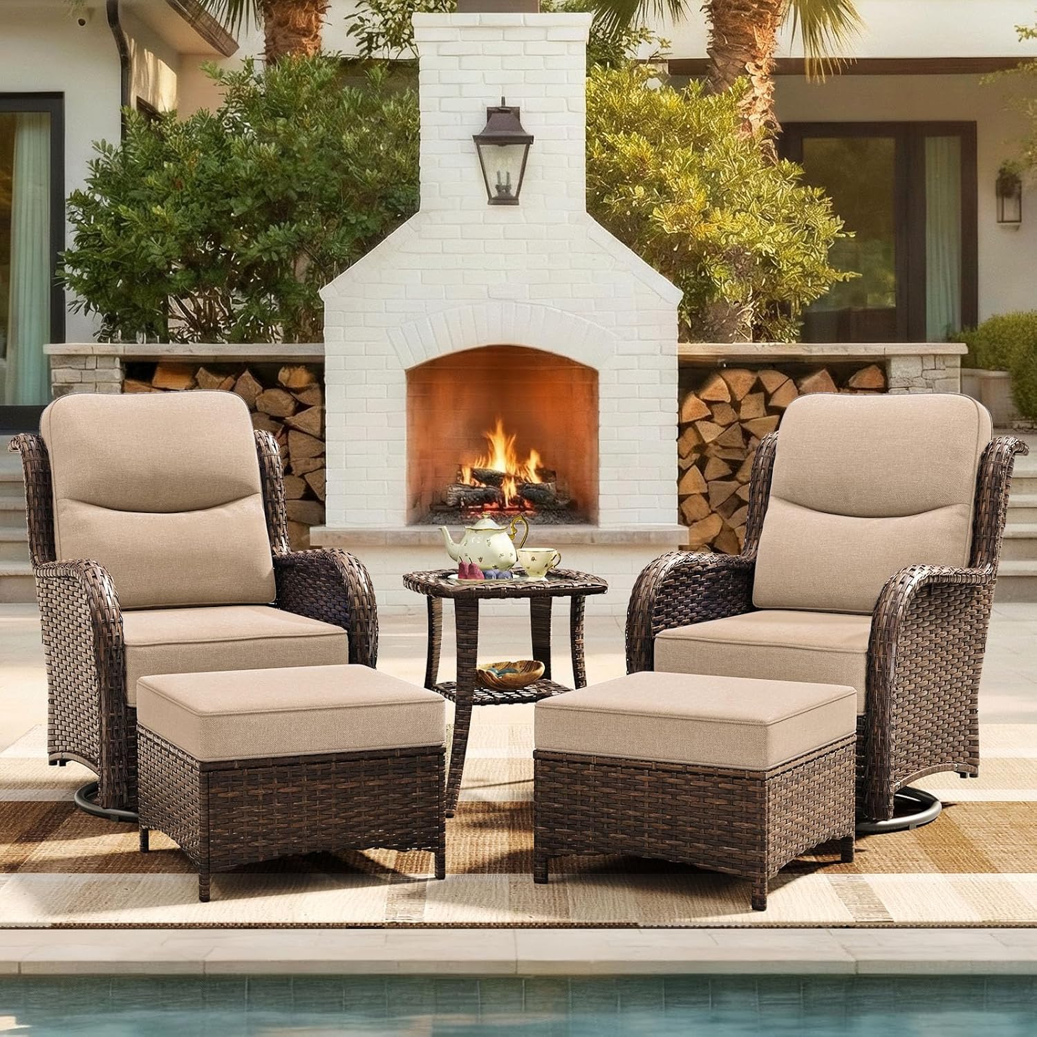 Outdoor Furniture Ofo - Set Furnitur Teras Mewah dengan Bantal