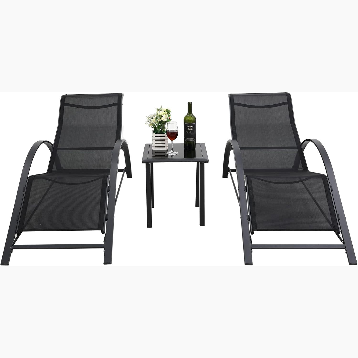 Deck Chair Lounger - Set Kursi Santai Tepi Kolam Renang