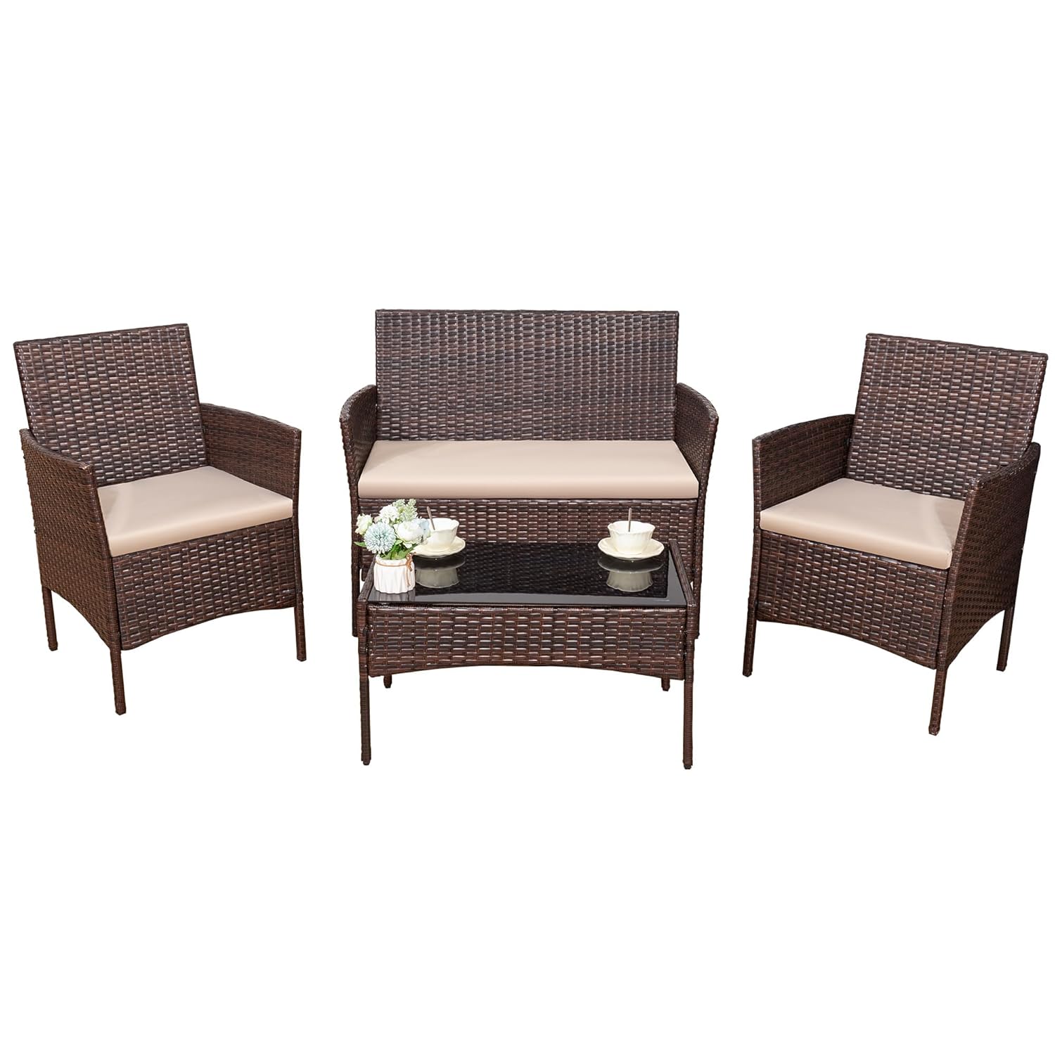 Outdoor Furniture Ofo - o*-4 Set Furnitur Teras Luar Ruangan,