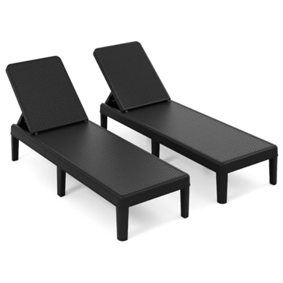 Deck Chair Lounger - Set kursi santai luar ruangan (2