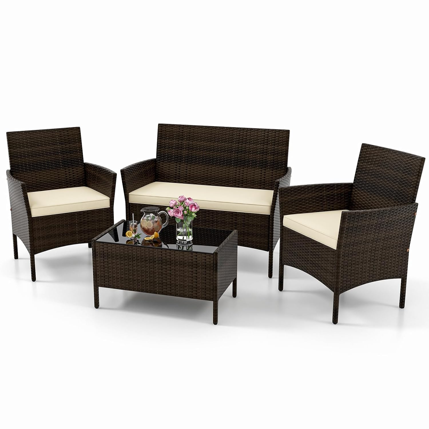 Outdoor Furniture Ofo - Set Furnitur Teras 4 Buah, Set