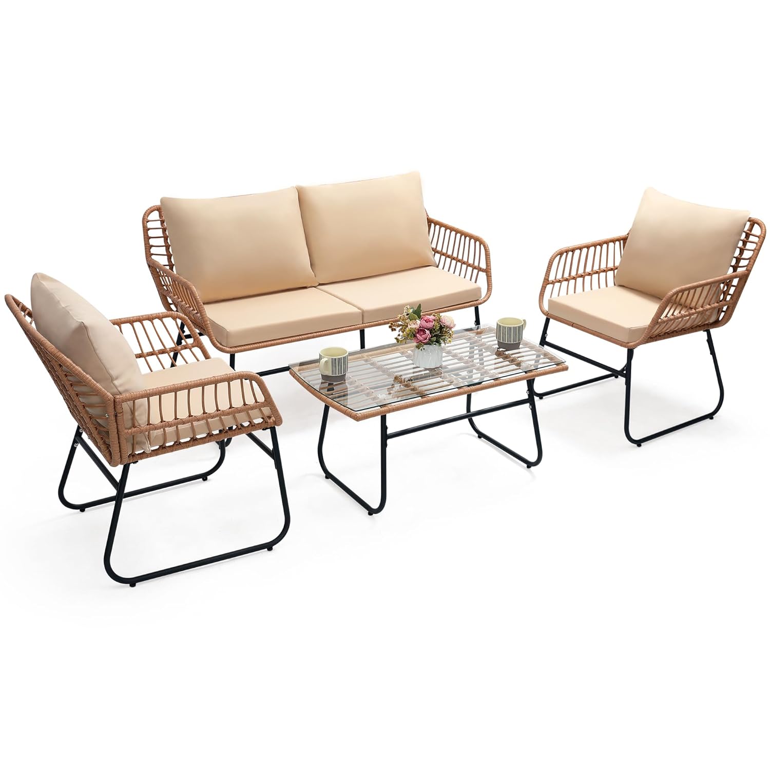 Outdoor Furniture Ofo - o*-4 Set Furnitur Teras Bistro Luar