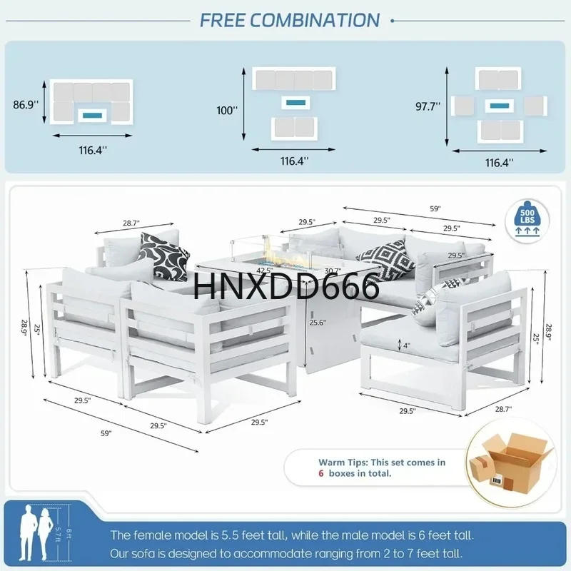 Set Sofa Teras Luar Ruangan 7- - Outdoor Furniture Fire Pit ulasan dan harga