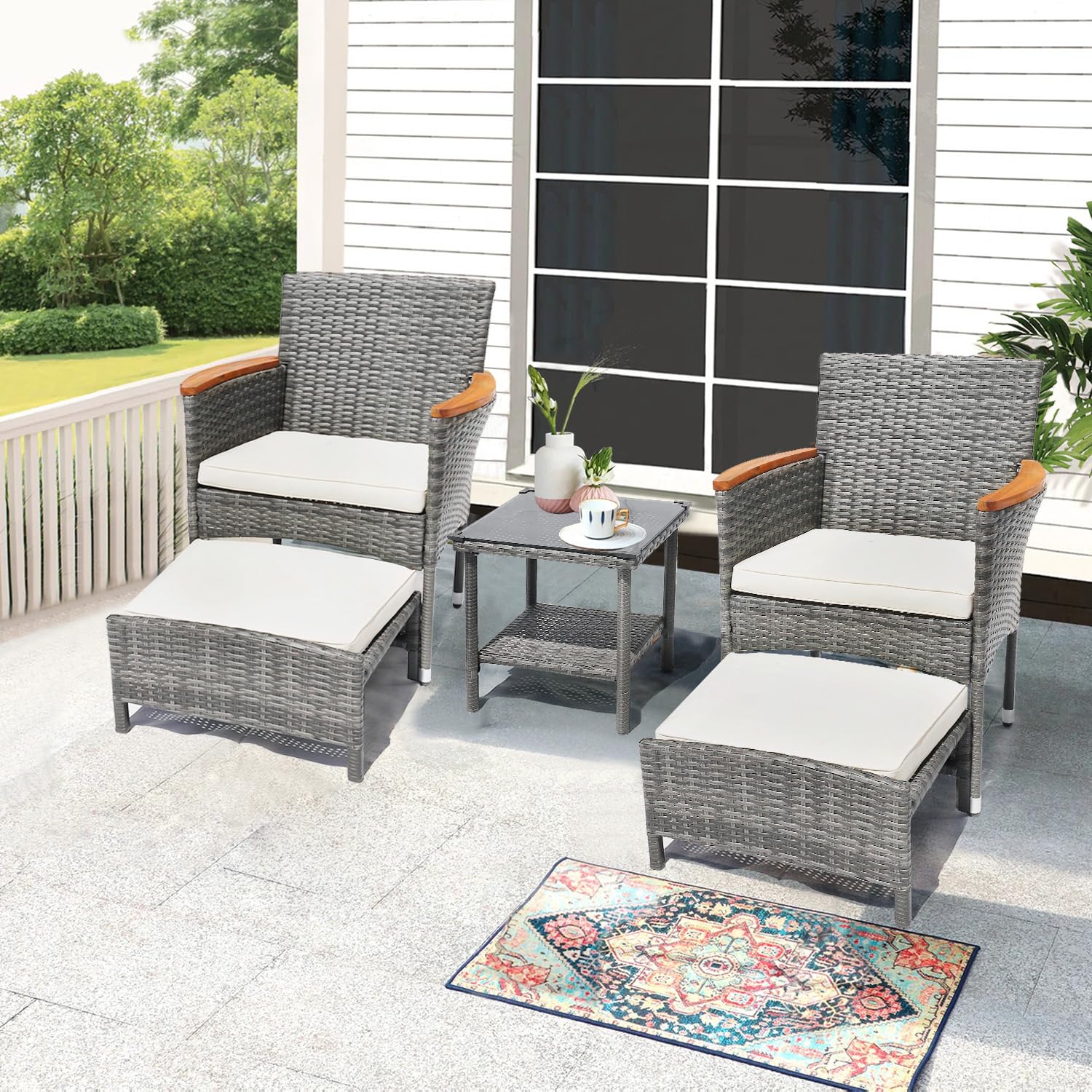 o*-5 PCS Set Furnitur Teras Lu - Outdoor Furniture Ofo ulasan dan harga