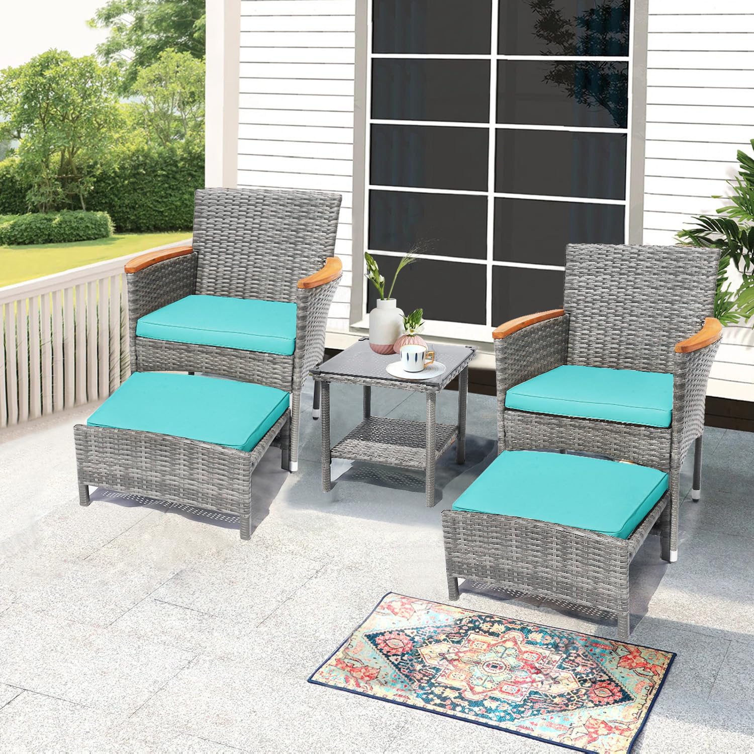 o*-5 PCS Set Furnitur Teras Lu - Outdoor Furniture Ofo ulasan dan harga