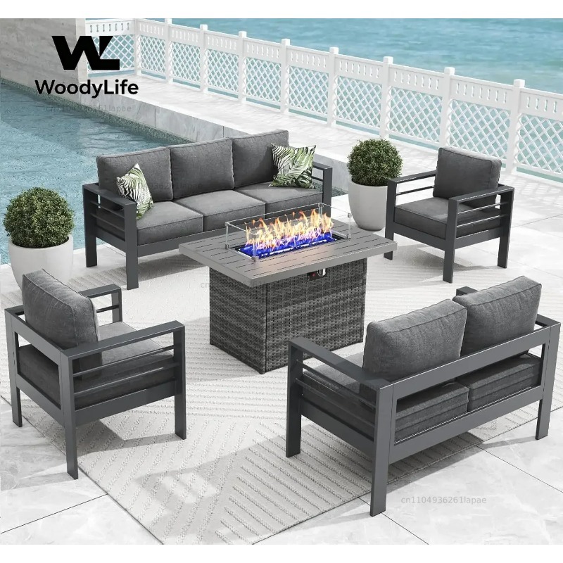 Set Furnitur Teras Aluminium M - Outdoor Furniture Fire Pit ulasan dan harga