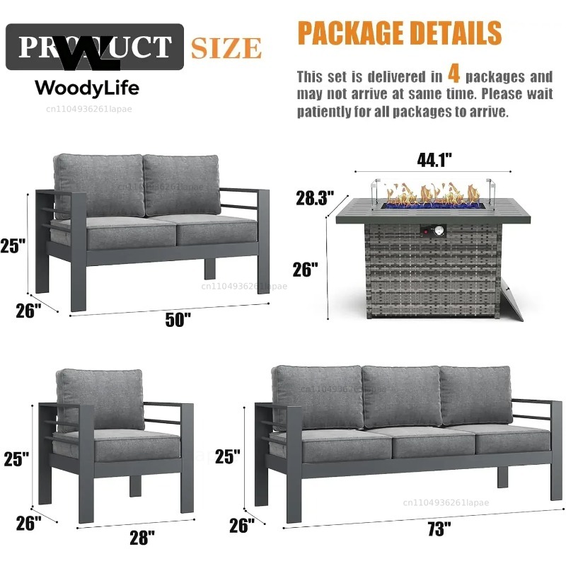 Set Furnitur Teras Aluminium M - Outdoor Furniture Fire Pit ulasan dan harga