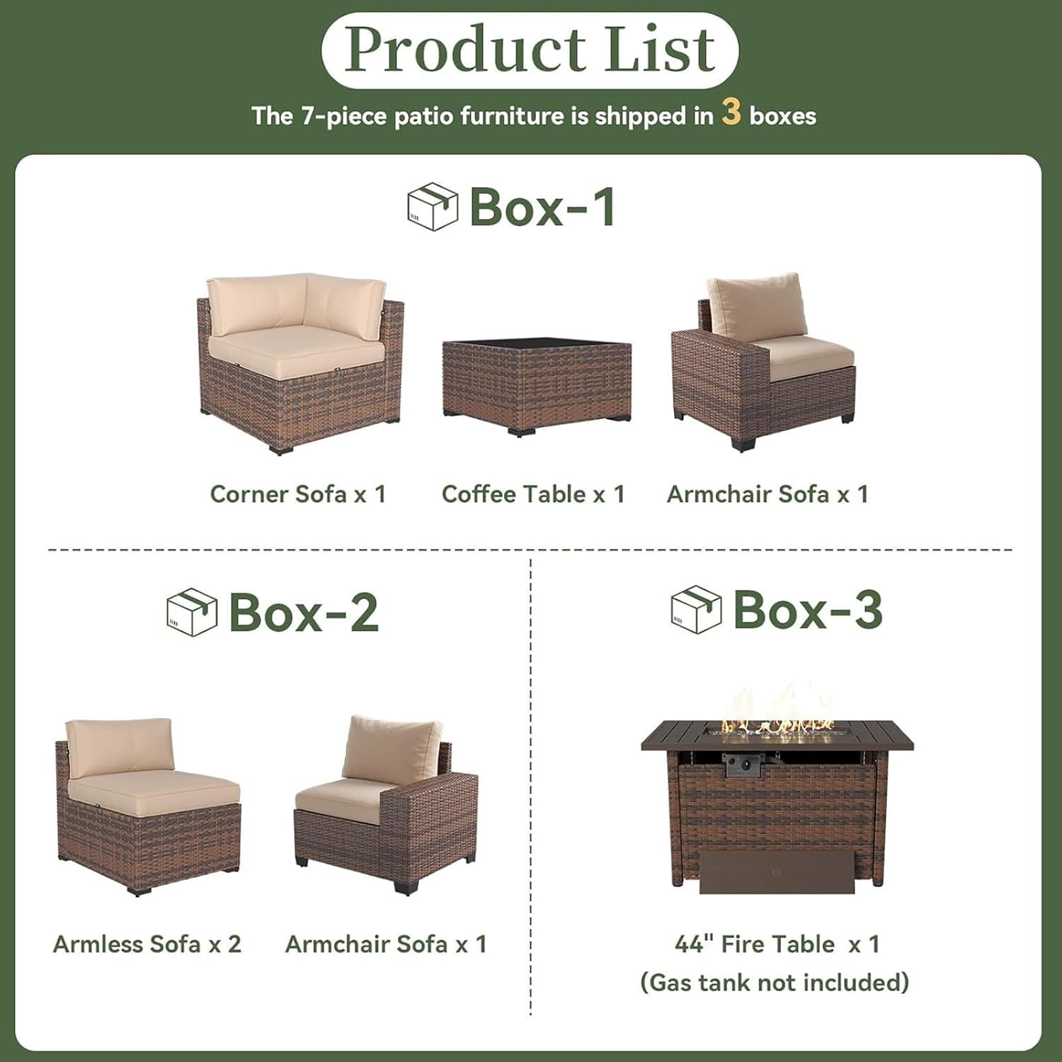 Set Furnitur Teras 7 Bagian de - Outdoor Furniture Fire Pit ulasan dan harga