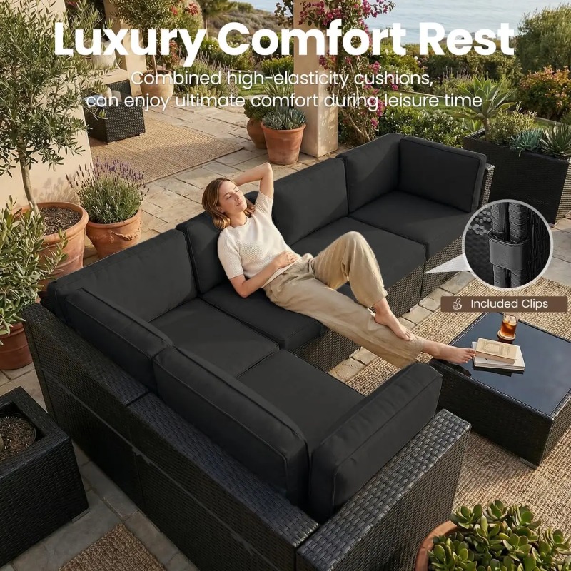 Set Sofa Anyaman 8-Potong untu - Outdoor Furniture Fire Pit ulasan dan harga