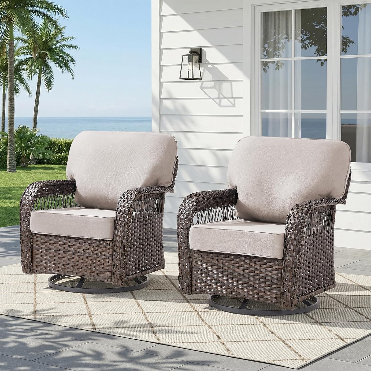 Set Kursi Ayun Anyaman Rotan u - Deck Chair Lounger ulasan dan harga