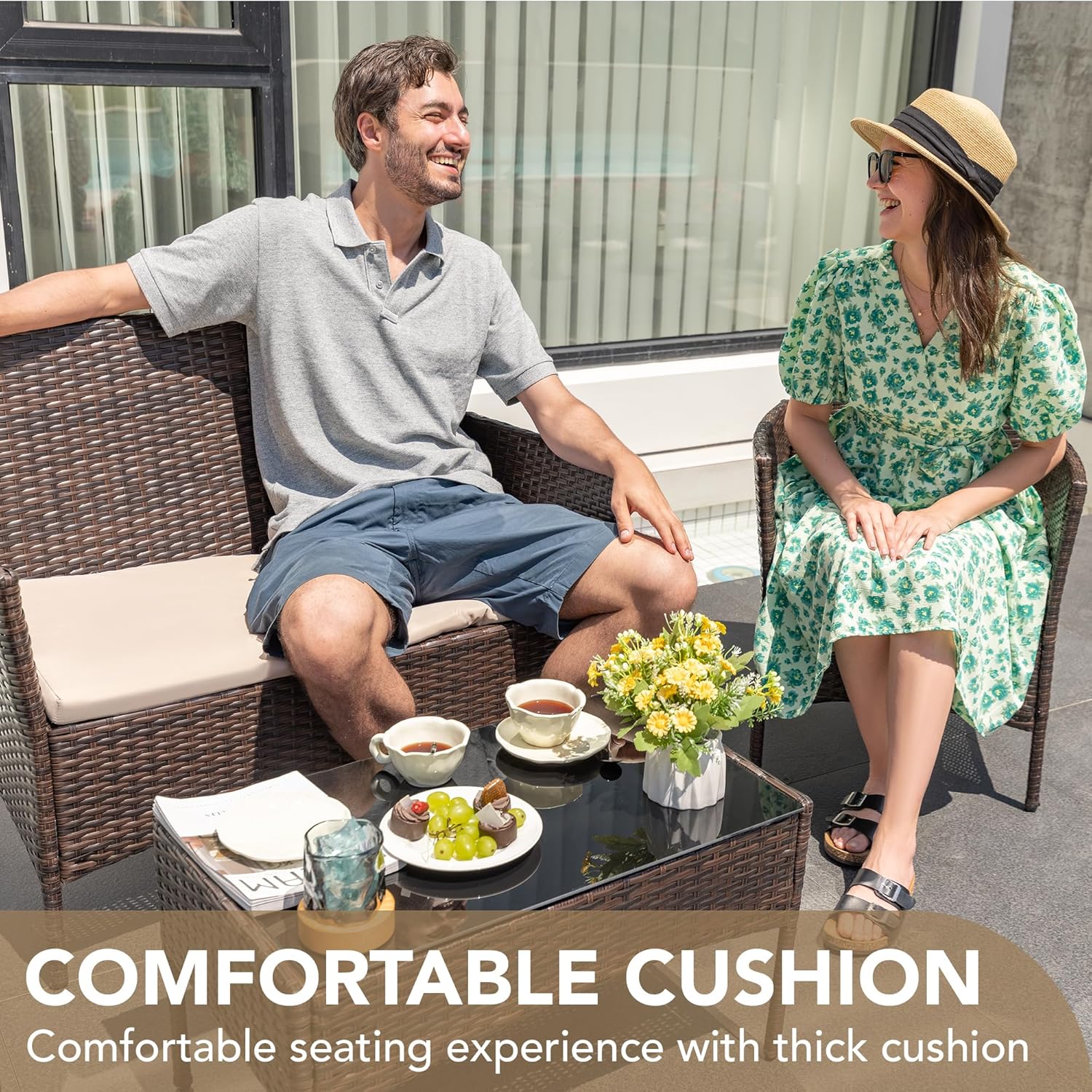 o*-4 Set Furnitur Teras Luar R - Outdoor Furniture Ofo ulasan dan harga