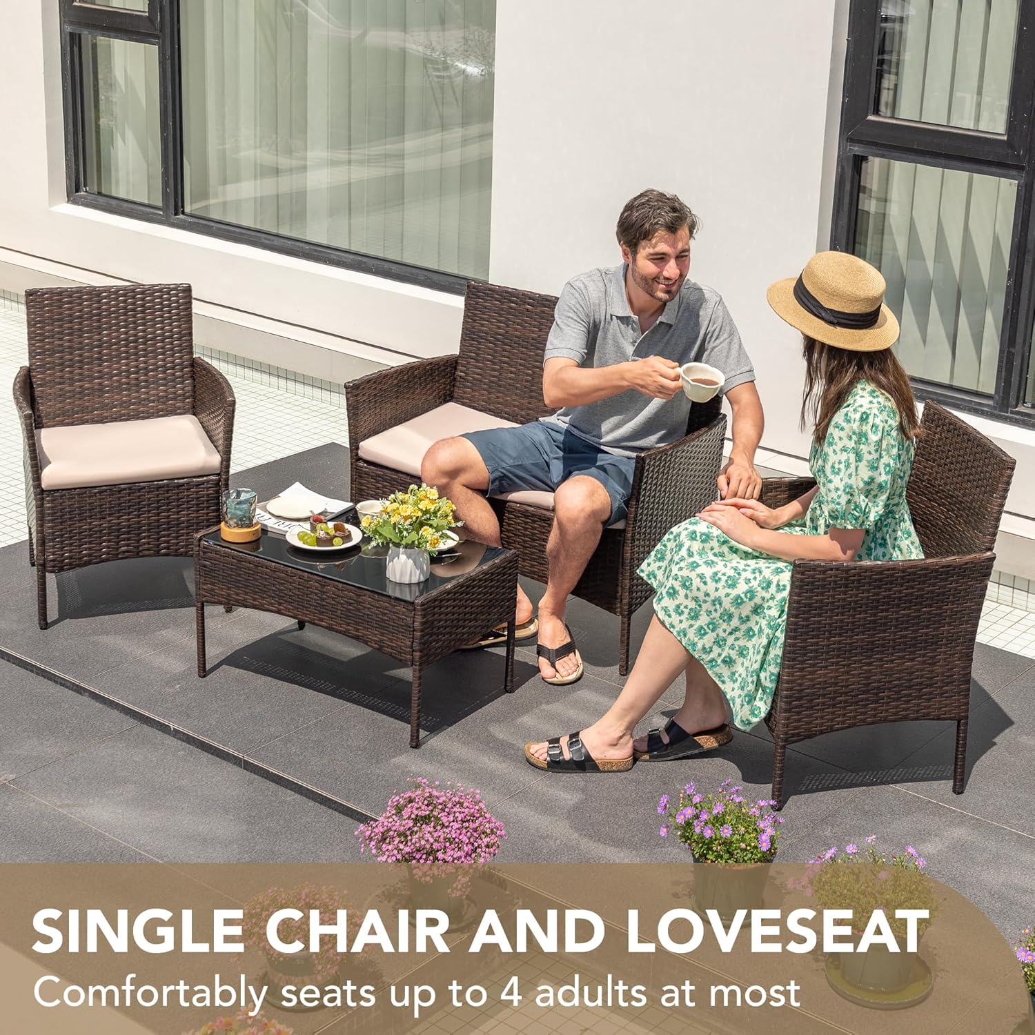 o*-4 Set Furnitur Teras Luar R - Outdoor Furniture Ofo ulasan dan harga
