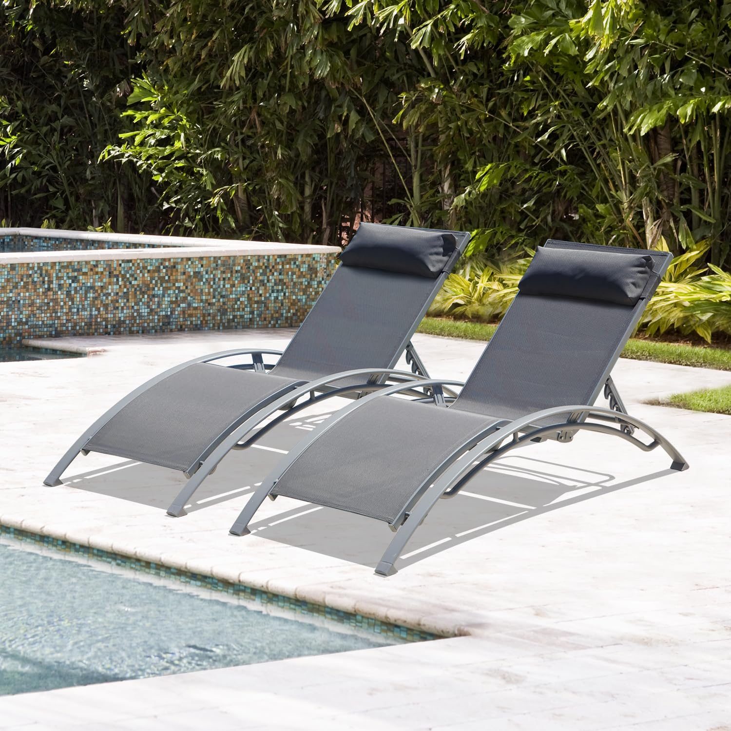 Set 2 Kursi Berjemur Luar Ruan - Deck Chair Lounger ulasan dan harga