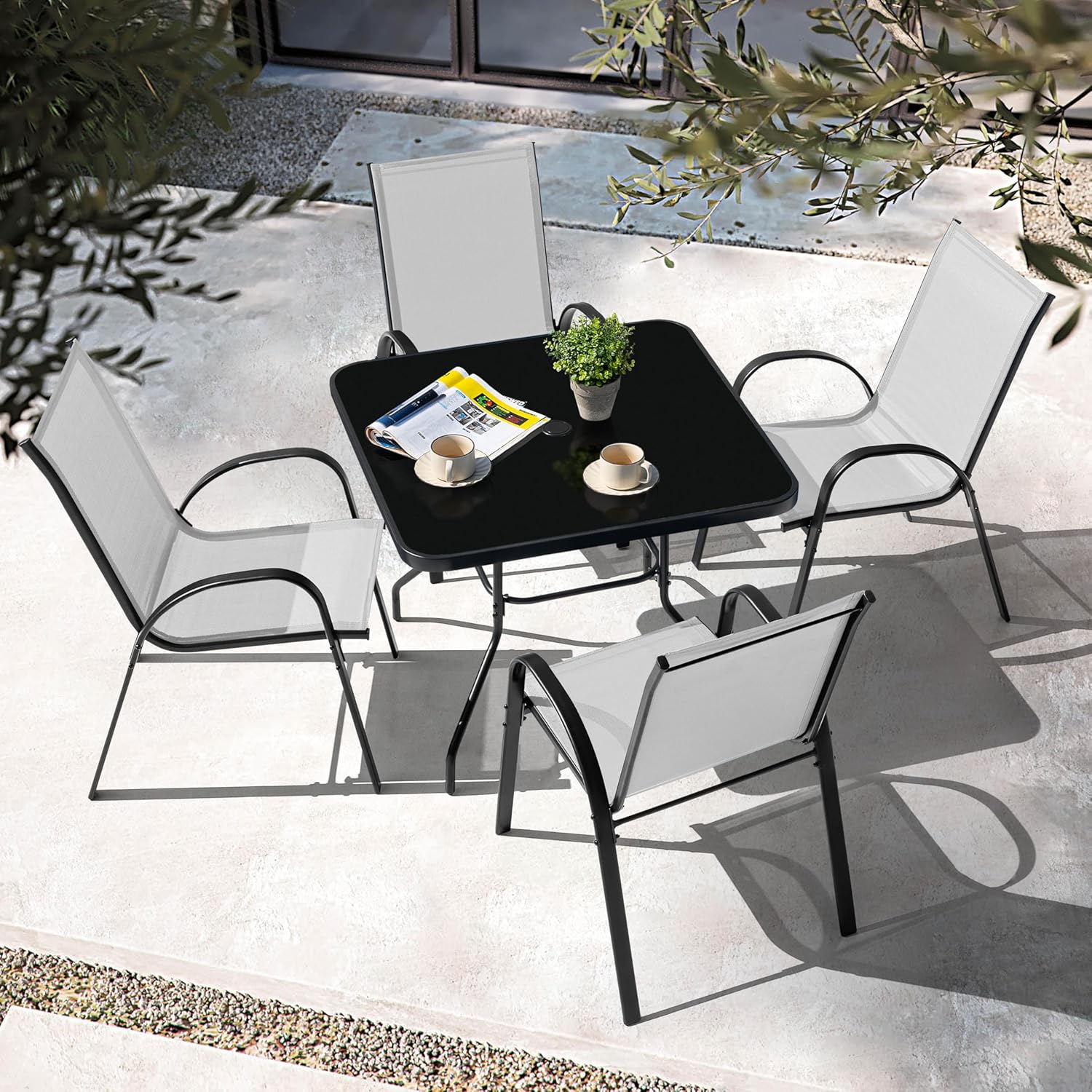 o*-5 Set Meja Makan Teras, Mej - Outdoor Furniture Ofo ulasan dan harga