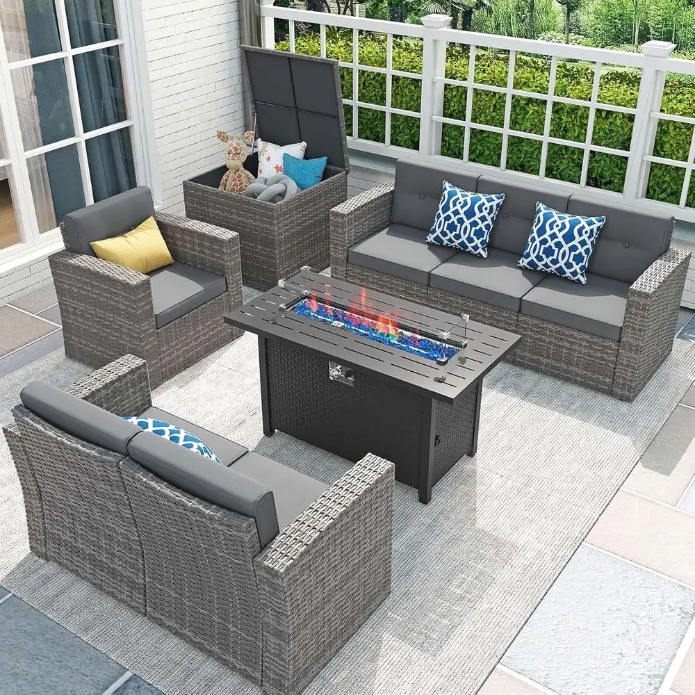 Set Furnitur Teras 8 Bagian de - Outdoor Furniture Fire Pit ulasan dan harga