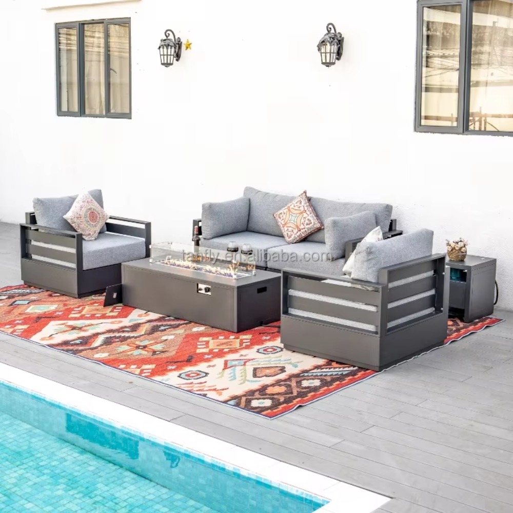 Set Furnitur Taman Modern Alum - Outdoor Furniture Fire Pit ulasan dan harga