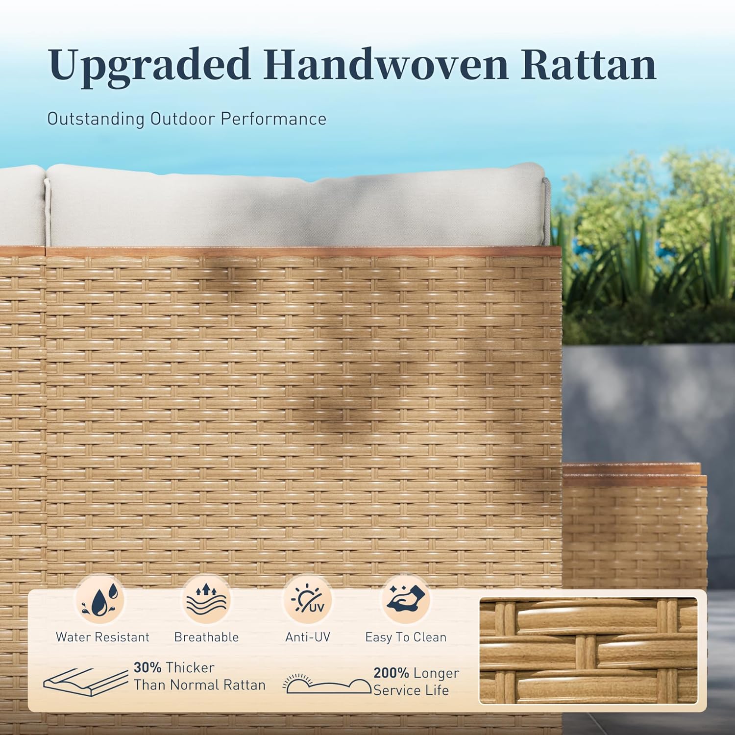 Set Furnitur Patio Anyaman Sun - Outdoor Furniture Ofo ulasan dan harga